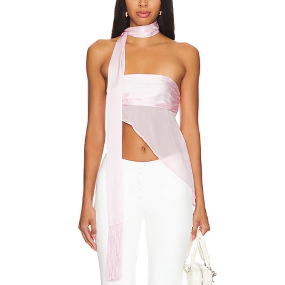 Jaded London Tube Top With Skinny Scarf in Pink Size 10